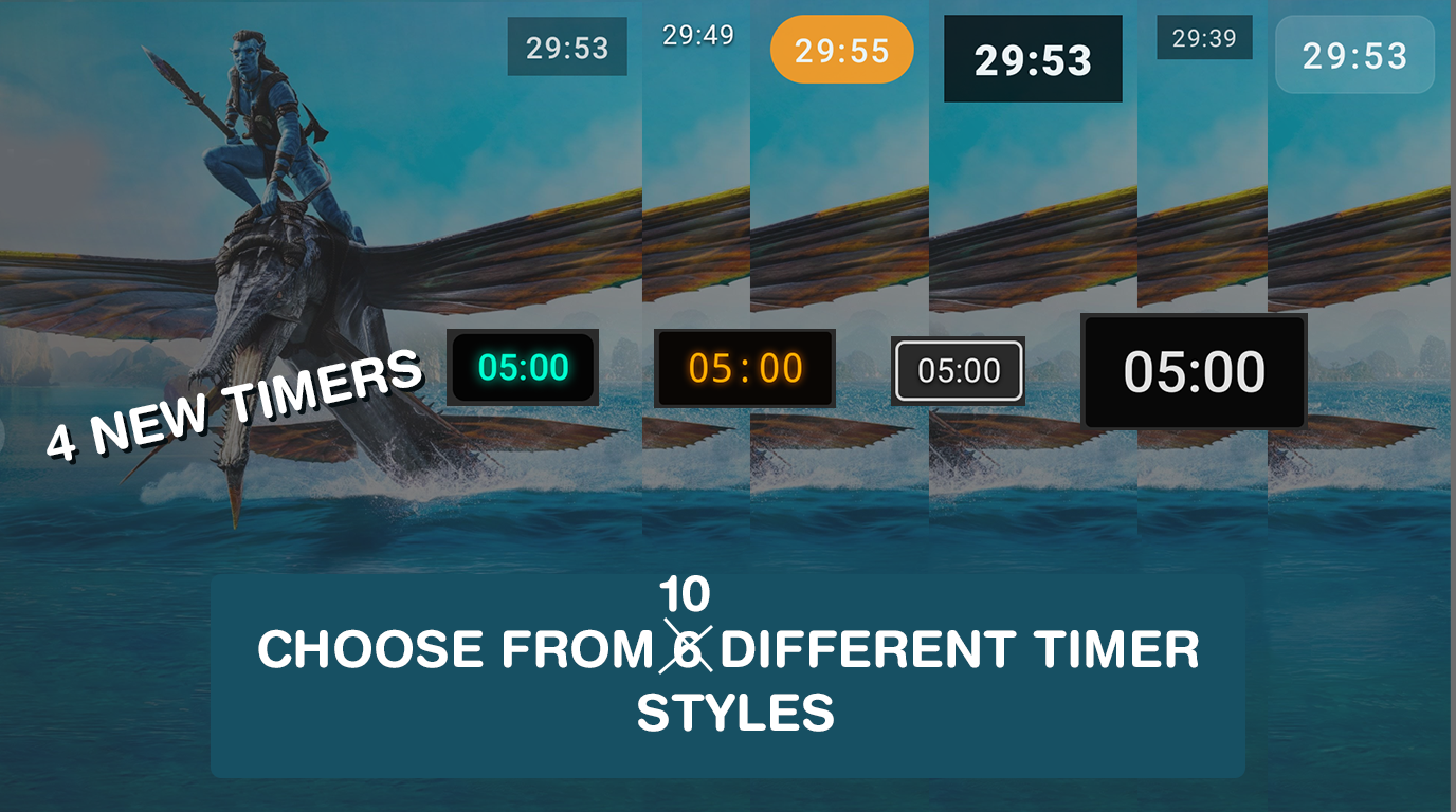 Pro timer overlay style options available in Sleep Timer for Android TV app